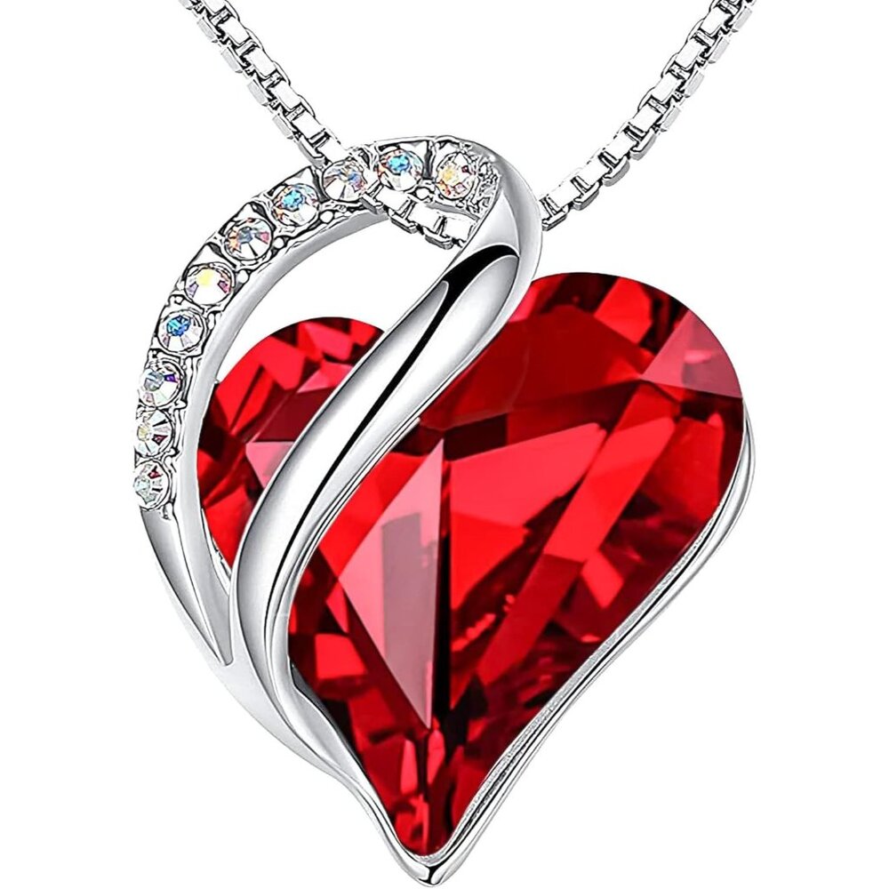 Valentine's Day Gift Necklaces for Women, Infinity Love Birthstone Heart Crystal